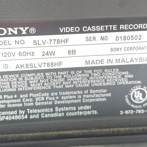 Sony VHS VCR SLV-778HF 4 Head HiFi Video Cassette Recorder Tested Working - Picture 13 of 14